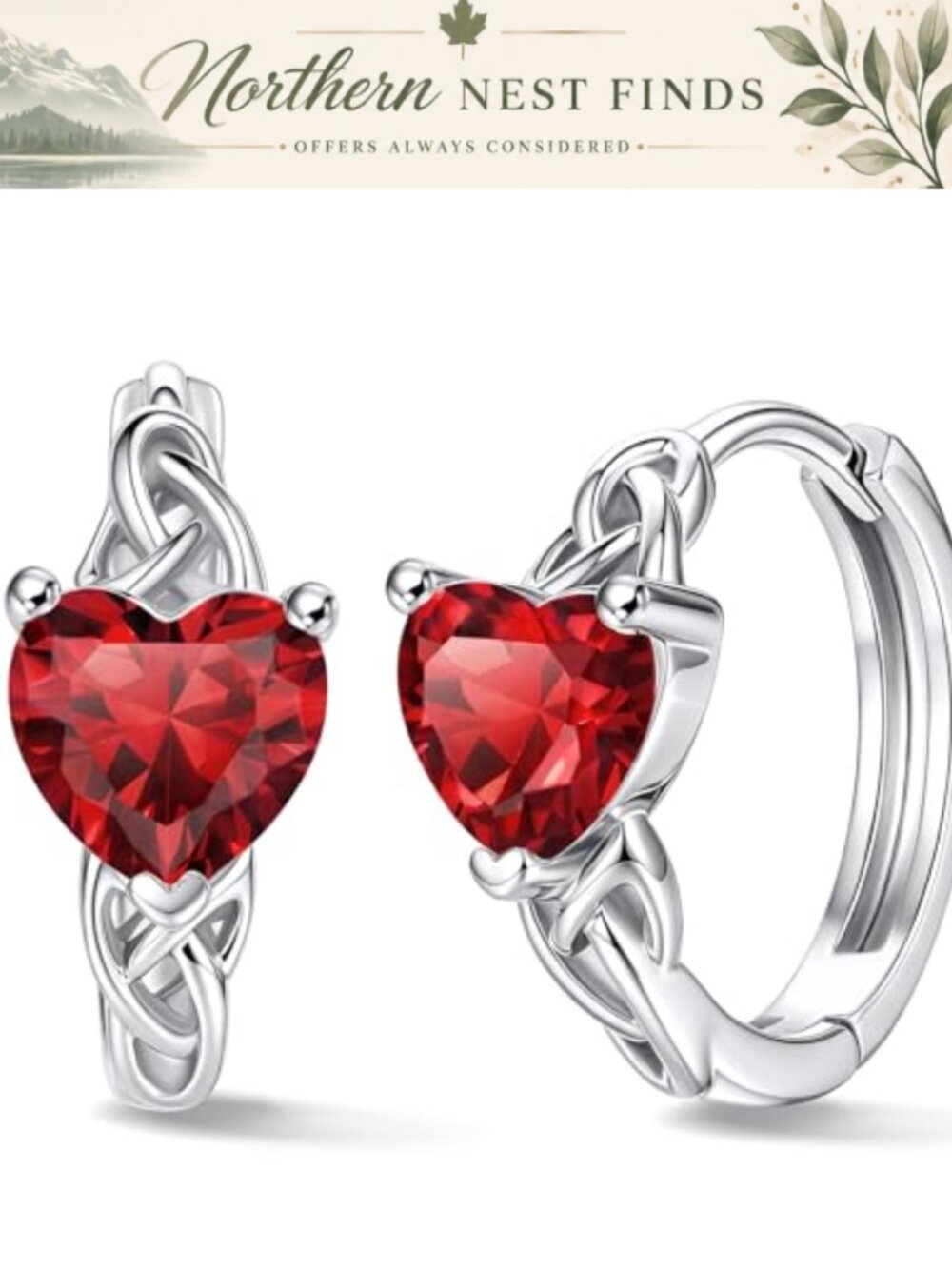 Sterling Silver Celtic Knot Hoop Earrings Hypoallergenic
